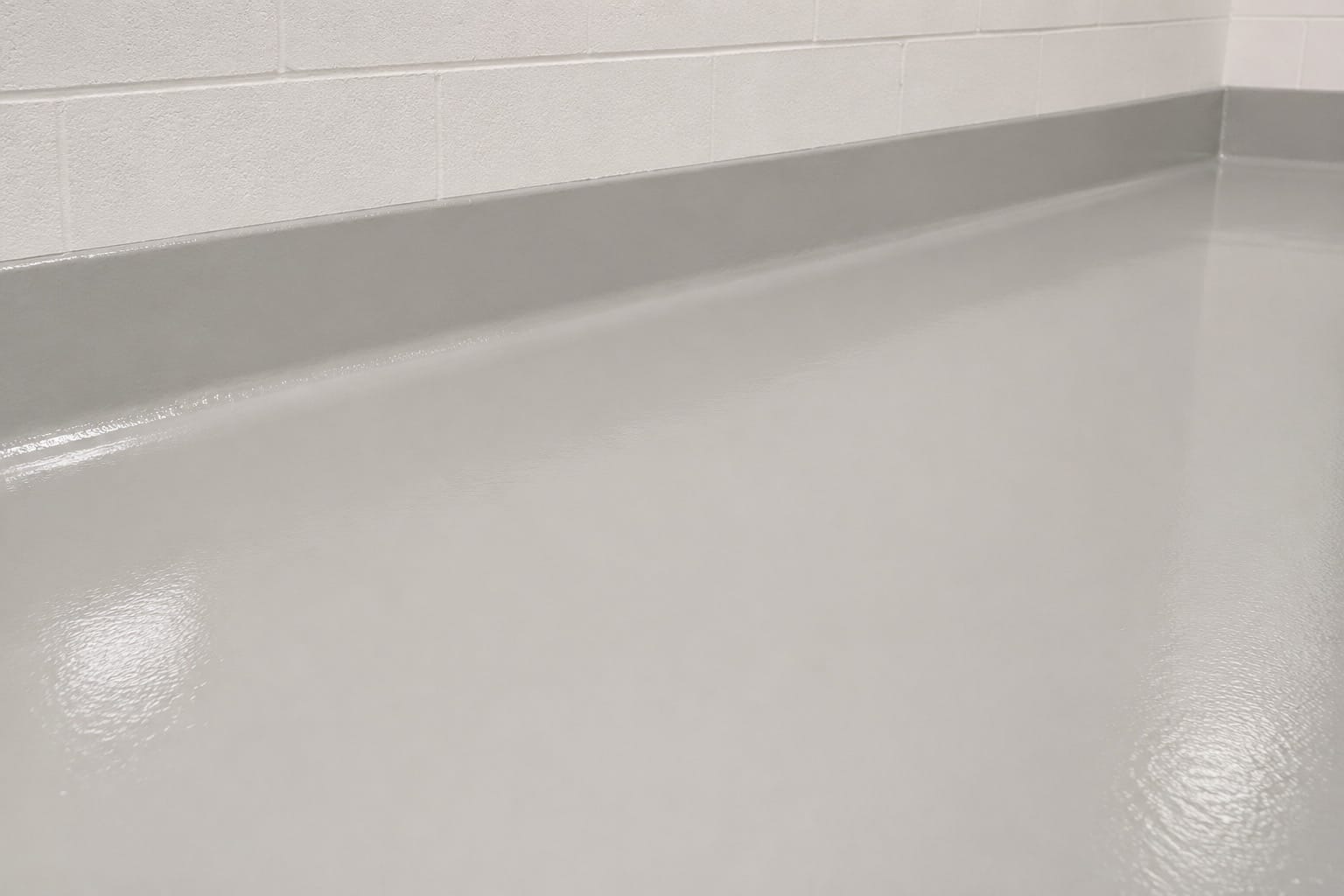 Chemical Resistant Epoxy Floor Coating Product #2 installed with integral cove base